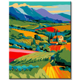 Painting by Numbers Colored Mountain Landscape
