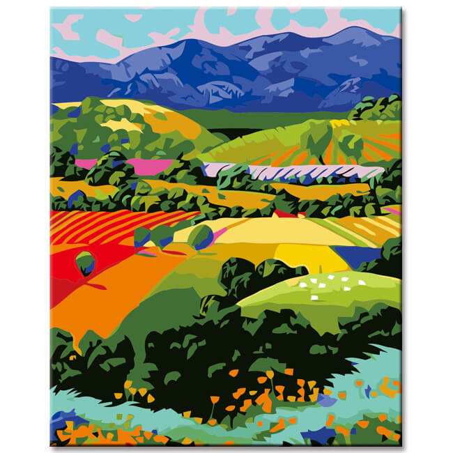 Painting by Numbers Colored Mountain Landscape