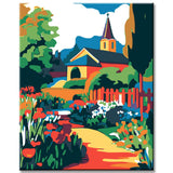 Painting by Numbers Village idyll with Church and Garden