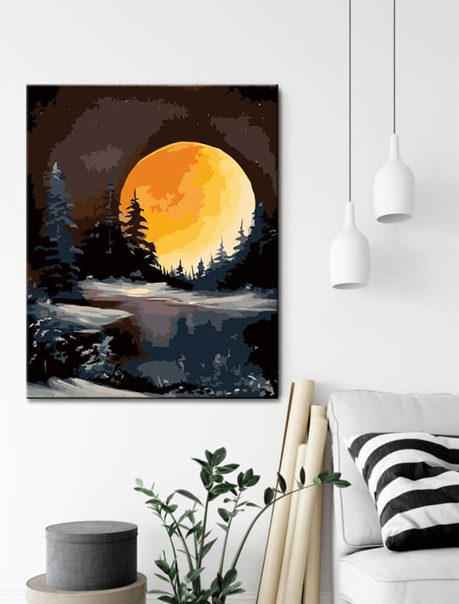 Painting by Numbers Night Mood with Blood Moon