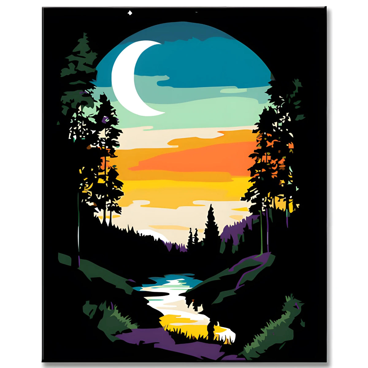 Painting by Numbers Night Mood with Blood Moon