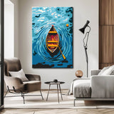 Painting by Numbers Lonely Boat in The Sea