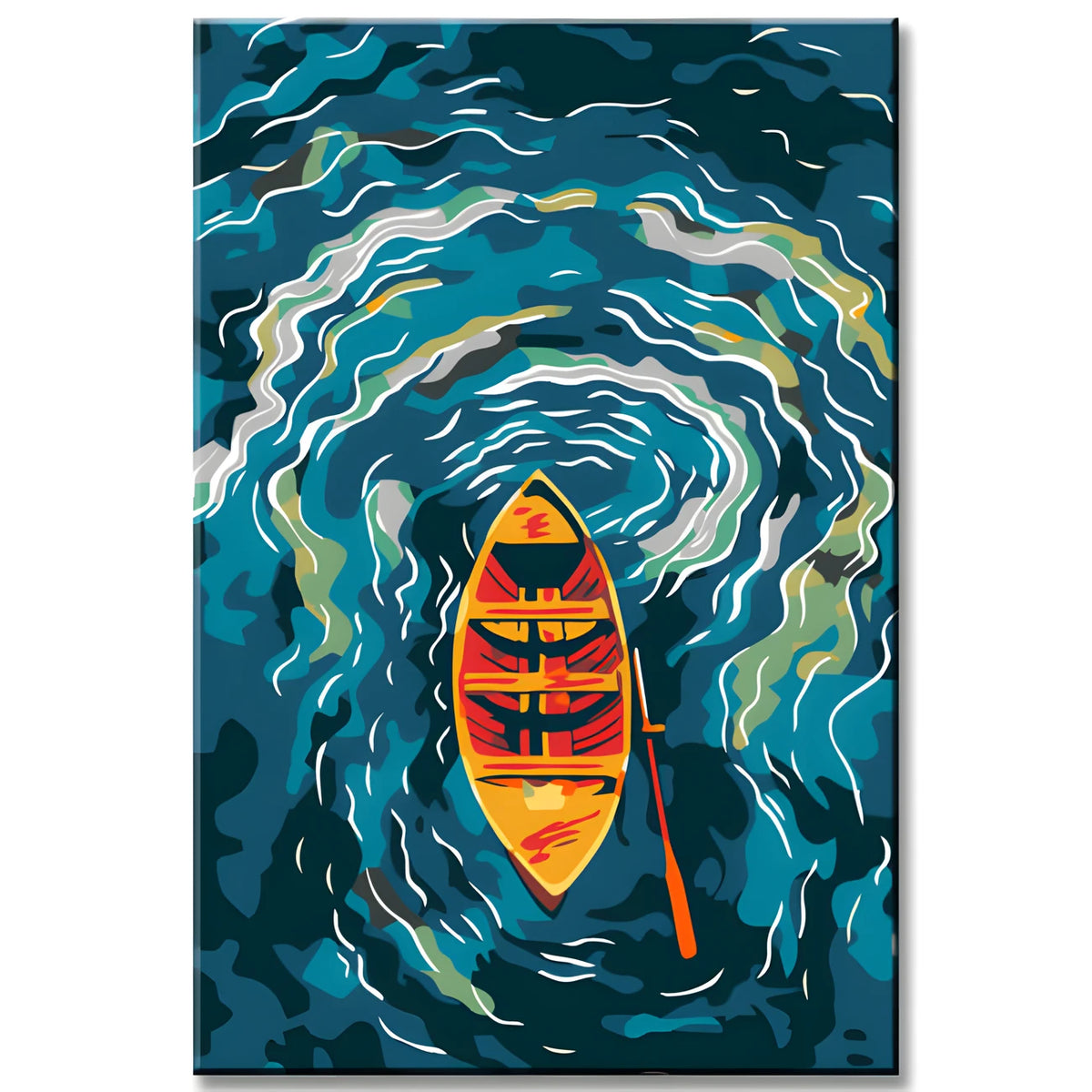 Paint by Numbers Artwork Rowboat in the Sea