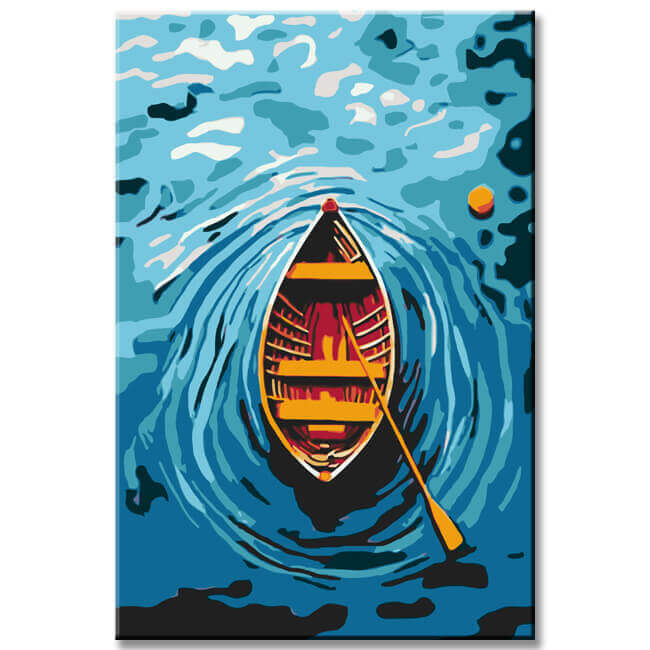 Painting by Numbers Lonely Boat in The Sea