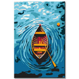 Painting by Numbers Lonely Boat in The Sea
