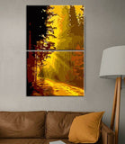 Painting by numbers Radiant light in the forest 2-part shipping from DE