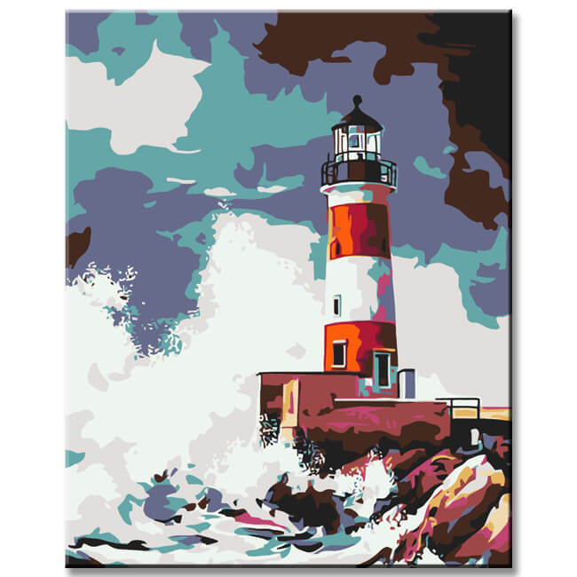 Painting by Numbers Lighthouse in Waves