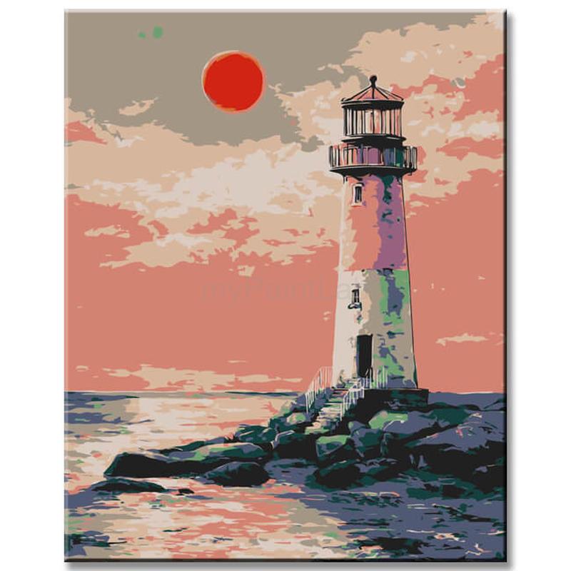 Painting by Numbers Lighthouse in The Sunset