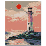 Painting by Numbers Lighthouse in The Sunset