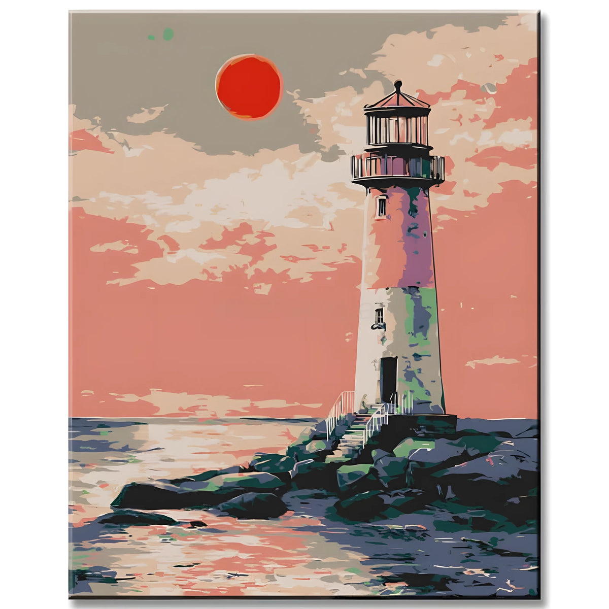 Painting by Numbers Lighthouse in The Sunset
