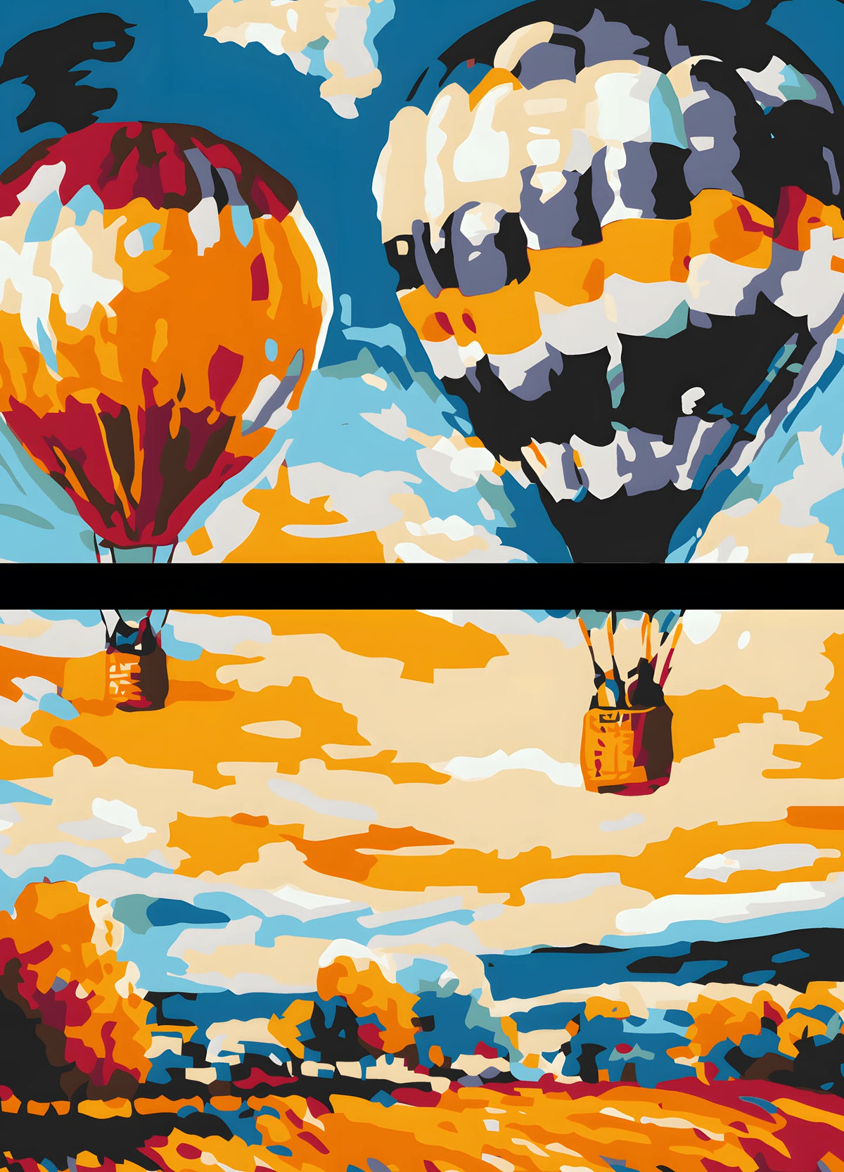 Painting by Numbers Colored Balloon and Emotions 2-Panel