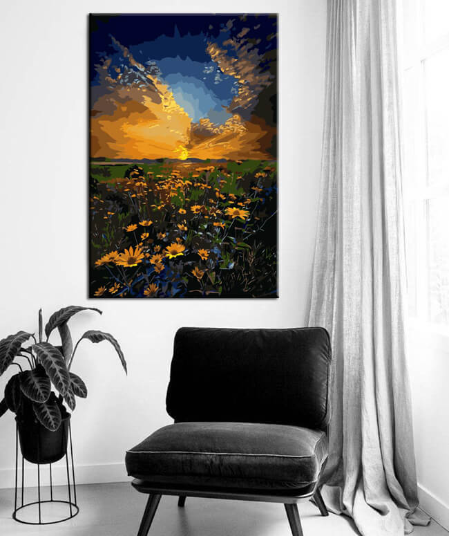 Painting by Numbers Sunflowers At Sunset