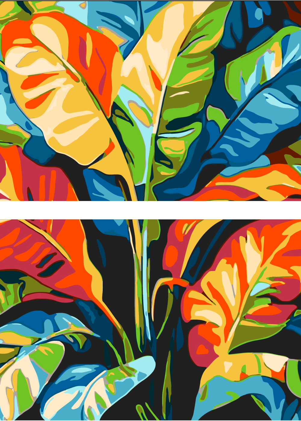 Painting by Numbers Tropical Artificial Plant 2-Panel