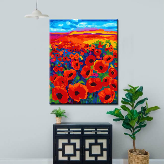 Paint by Numbers Poppy Field Field