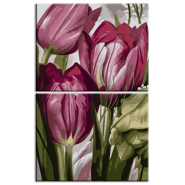 Painting by Numbers Purple Tulips 2-piece shipping from DE