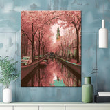 Painting by Numbers Netherlands Canal Holland Cherry Blossom