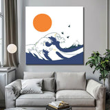 Painting by Numbers Art Cat Waves Moon Mountain