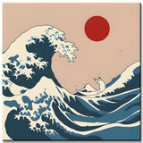 Paint by Numbers Wave of Kanagawa with Red Sun
