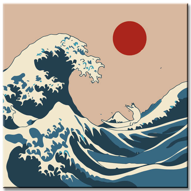 Painting by Numbers Art Cats jumping from the wave