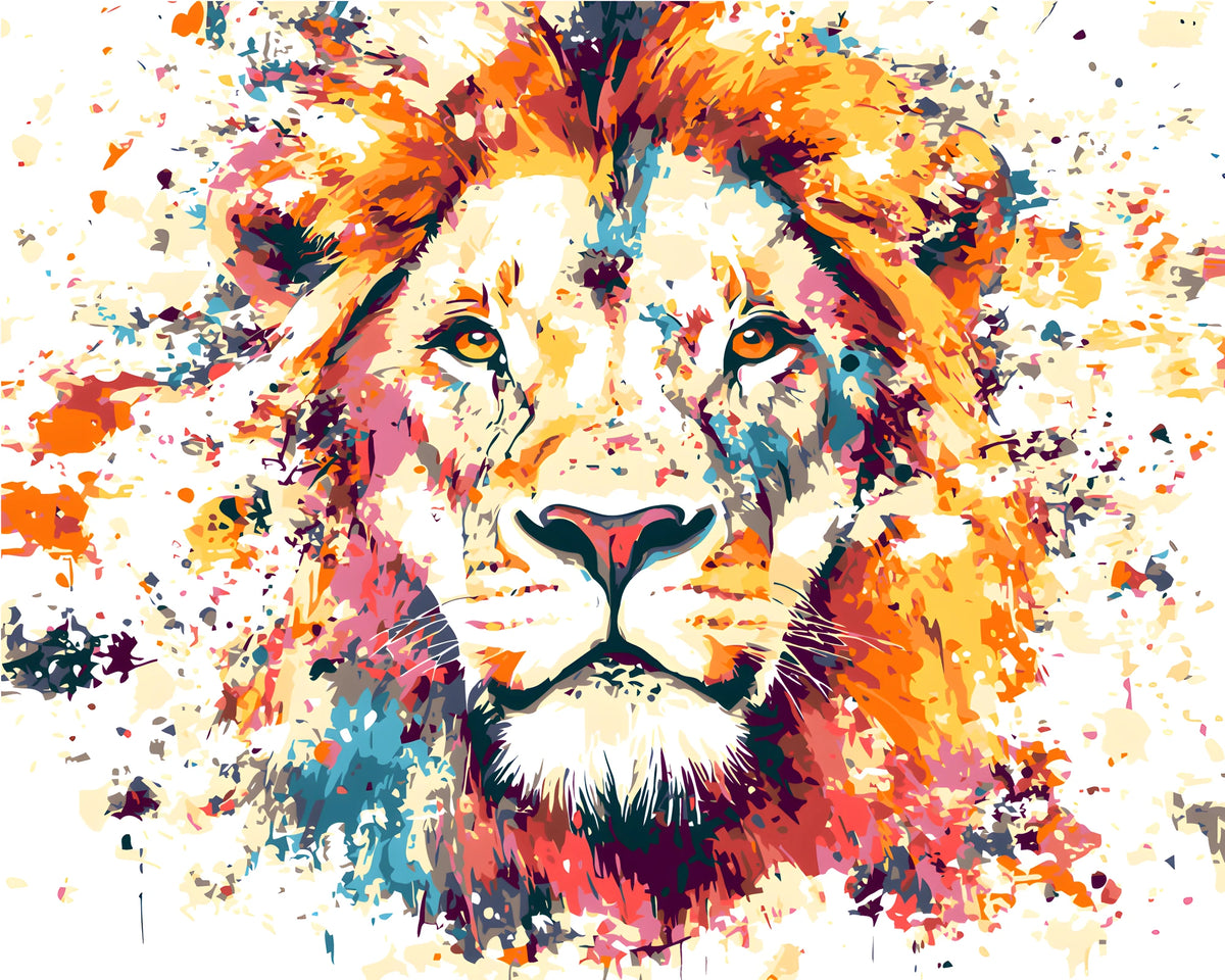 Painting by Numbers Art Leopard’s head Head with Graffiti