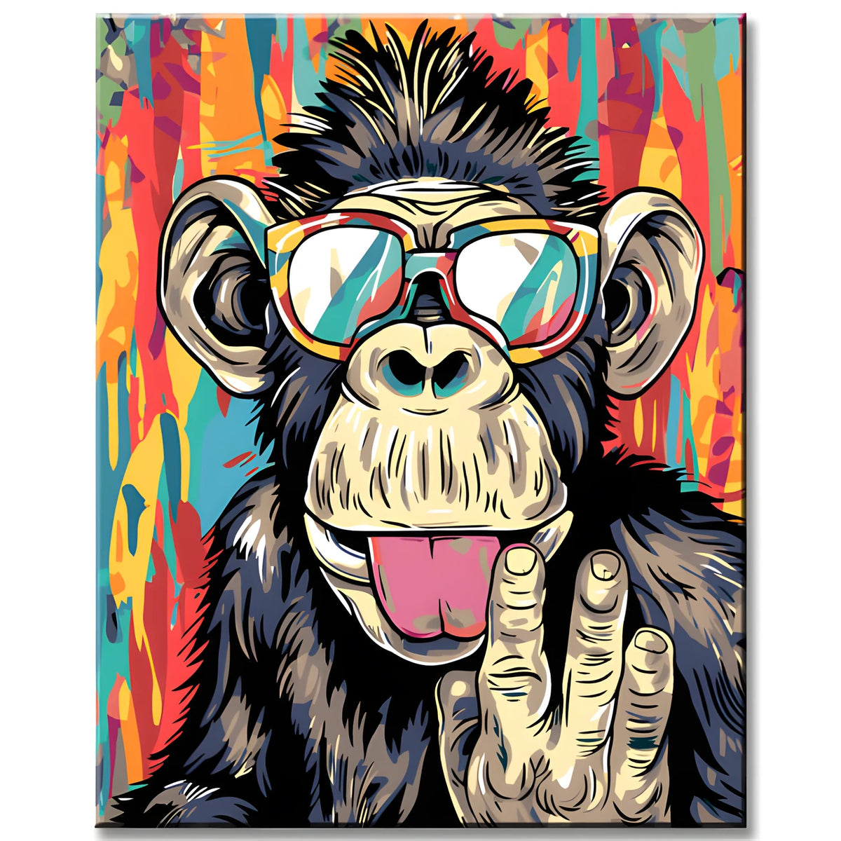 Painting by Numbers Art Animal Funny Monkey with Glasses