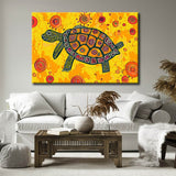 Painting by Numbers Brown Turtle on Yellow Background