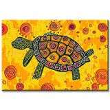 Painting by Numbers Brown Turtle on Yellow Background