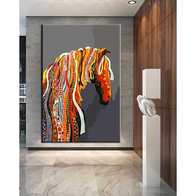 Painting by Numbers Art Animal Horse with Colorful Mane