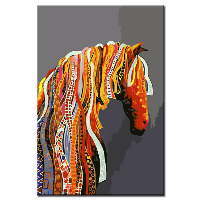 Painting by Numbers Art Animal Horse with Colorful Mane