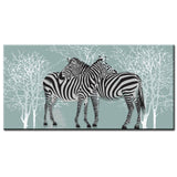 Painting by Numbers Art Animal Two Zebras Hug Each Other with Their Heads