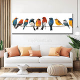 Painting by Numbers Art Animal Many Colorful Birds Sit on Hangers on A Leash