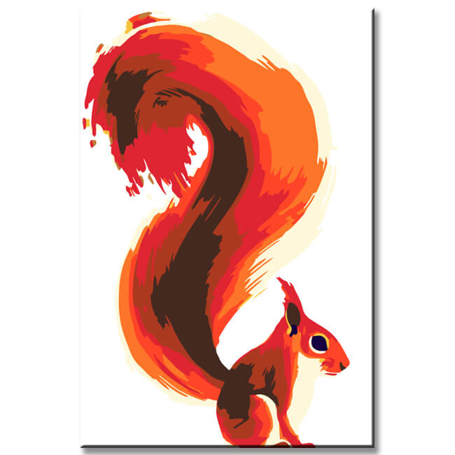 Painting by numbers art animal squirrel