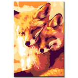 Paint by Numbers Art Animal Fox Pair