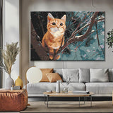 Painting by Numbers Art Animal Orange Cat Clinging To The Branch