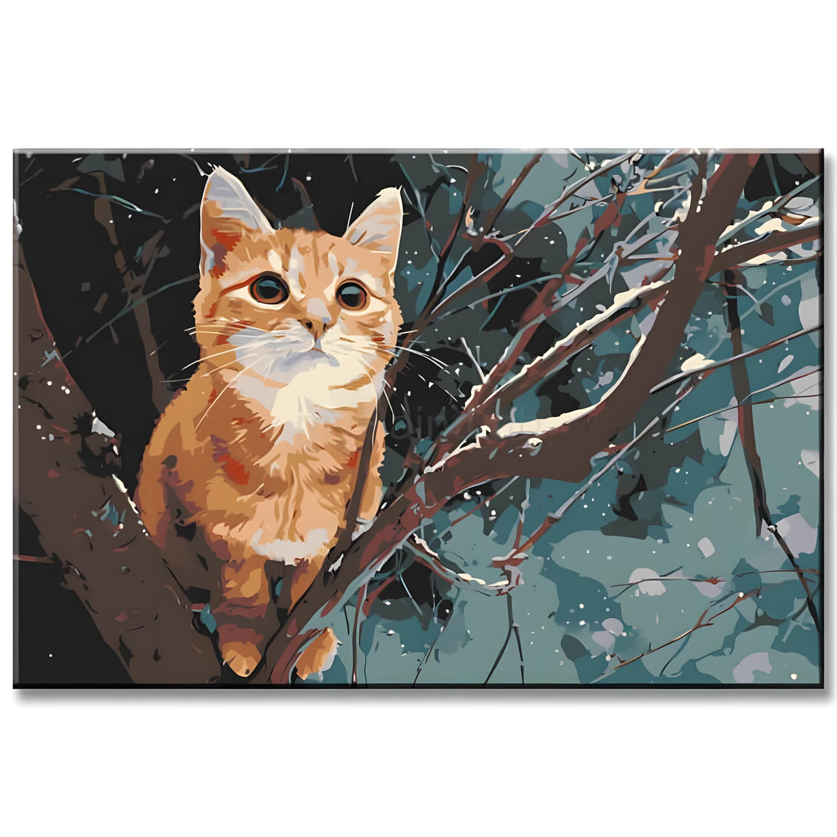 Painting by Numbers Art Animal Orange Cat Clinging To The Branch