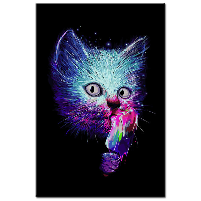 Painting by Numbers Luminous Cat Head