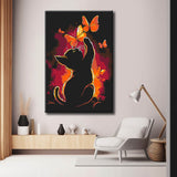 Painting by Numbers Art Animal Cat Playing with Butterflies