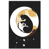 Painting by Numbers Black and White Cat As Ying Yang
