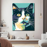 Painting by Numbers Art Animal Black and White Cat Head