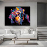 Painting by Numbers Colorful Monkey Holds His Hand on His Head