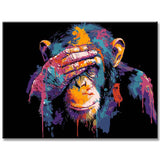Painting by Numbers Colorful Monkey Holds His Hand on His Head