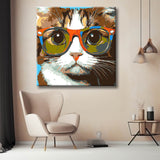 Painting by Numbers Art Animal Cat with Colorful Glasses