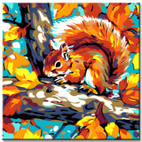 Painting by Numbers Animal Squirrel on Autumn Tree