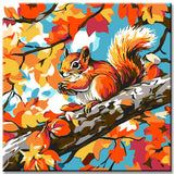 Painting by Numbers Animal Squirrel on Autumn Tree