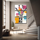 Painting by Numbers Art Animal Griraffe with Colorful Splashes of Paint - 3-Panel