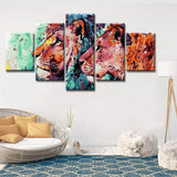 Painting by Numbers Art Animal Two Lion Profiles with Color Differences 5-Panel