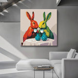 Painting by Numbers Bunny Couple HaVIng Coffee
