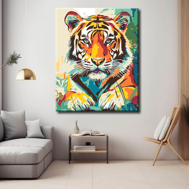 Painting by Numbers Colorful Tiger Art Picture