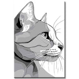 Painting by Numbers Gray Cat Art Comic Style