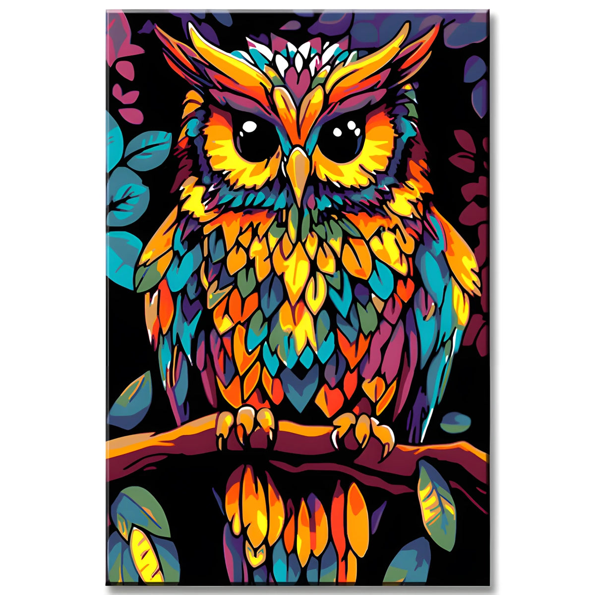 Painting by Numbers Bird Eagle Owl Portrait Colored